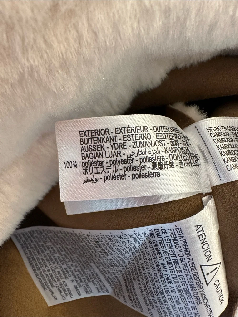 ZARA Cream Double Face Faux Shearling Fur Peg Strap Closure Collarless Jacket